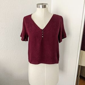 Amor Vert Willa Silk Matelasse Blouse M